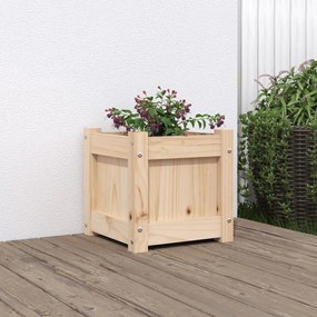 Fioriera Da Giardino 31x31x31 Cm İn Legno Massello Di Pino /