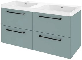 Mobile da bagno sospeso sotto lavabo L 60 x H 58 x P 46 cm verde laminato opaco, 2 cassetti SENSEA Remix