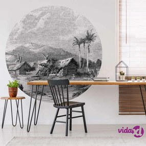 WallArt Carta da Parati Circolare Landscape of Guadeloupe 142,5 cm