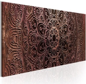 Quadro Mandala  Amber Silence  Colore Marrone, Dimensioni e Misure 120x40