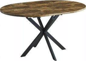 Tavolo Gaston in MDF noce vintage – Ø100/135x75 cm