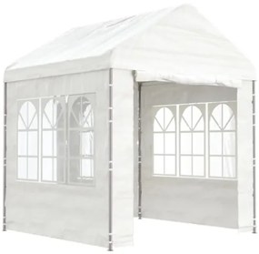 Gazebo con Tetto Bianco 2,28x2,23x2,69 m in Polietilene