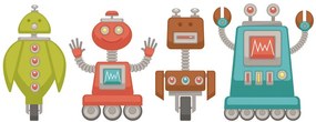 Carta da parati – Famiglia di robot