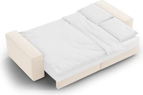 Divano beige allungabile/con contenitore con rivestimento in velluto 247 cm Jodie – Micadoni