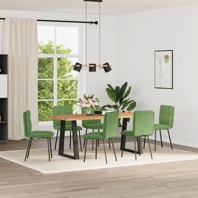 Sedie Da Pranzo Girevoli 6 Pz Verde Chiaro İn Velluto /