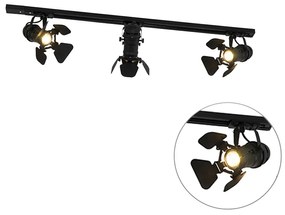 Sistema a binario intelligente nero 3 luci incl. Wi-Fi GU10 - Movie