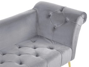 Chaise longue in velluto grigio chiaro NANTILLY Beliani
