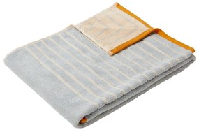 Asciugamano da bagno in cotone blu-arancio Dora, 70 x 140 cm - Hübsch