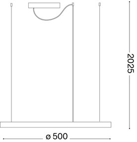 Ideal Lux - Lampadario a cavo LED ORACLE SLIM LED/29W/230V 4000K Ø 50 cm nero