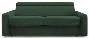 Divano in verde scuro allungabile con rivestimento in velluto a coste 195 cm Monaco – Bobochic Paris