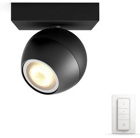 Buckram Plafoniera Single Spot m/Switch White Amb. Black - Philips Hue