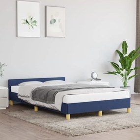 Giroletto Con Testiera Senza Materasso Blu 120x200 Cm Tessuto /
