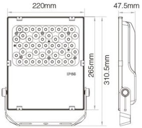 Proiettore LED 50W RGB+CCT IP66 Angolo 25° Dimmerabile - 2.4GHz Colore RGB+CCT