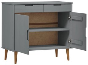 Credenza molde grigia 90x40x80 cm in legno massello di pino