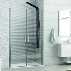 Kamalu - Nicchia doccia due battenti 80-85cm vetro trasparente KS2800 Saloon