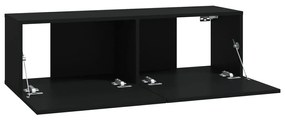 Mobili TV da Parete 2 pz Neri 100x30x30 cm Legno Multistrato