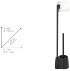 WENKO 23804100 - Scopino WC AVOLA 13x70 cm acciaio inox/nero