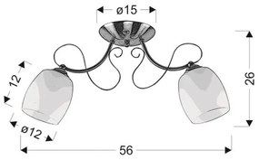 Lampadario da parete AMBA 2xE27/40W/230V