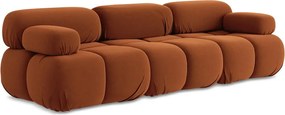 Divano componibile arancione con rivestimento in velluto 285 cm Lokua – Makamii