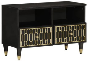 Mobile Porta Tv 70x33x46 Cm İn Legno Massello Di Mango /