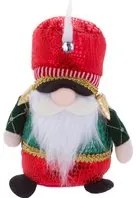 Gnomo Natale fermaporta 33 cm rosso verde