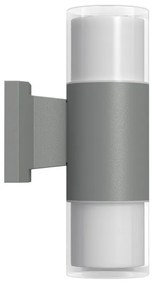 Applique Cilindrica Bidirezionale Grigia, IP54 con 2 basi GU10 Base GU10