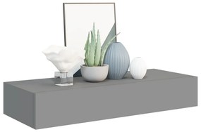 Scaffali con cassetti da parete 2 pz grigio 60x23,5x10 cm mdf