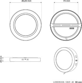 Plafoniera LED Rotonda 6W Ø120mm CCT Bianco Variabile - LEDISENS Colore Bianco Variabile CCT