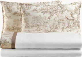 Set di biancheria da letto in percalle di cotone Toile De Jouy