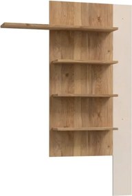 Mensola Verticale 4 Ripiani 132x22x190 Cm Lehman Rovere E Sabbia