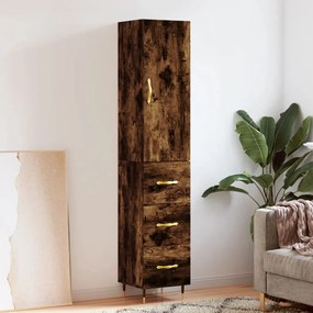 Credenza Rovere Fumo 34,5x34x180 Cm İn Legno Multistrato /
