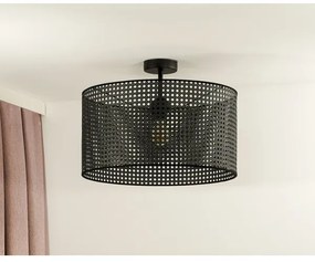 Duolla - Lampadario a plafone ROLLER RATTAN 1xE27/15W/230V diametro 45 cm nero