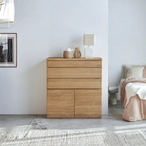 Tikamoon - Cassettiera alta in legno di teak massello Nino