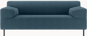 Divano 2 posti in velluto a coste blu navy/nero freistil180, larg. 182 cm
