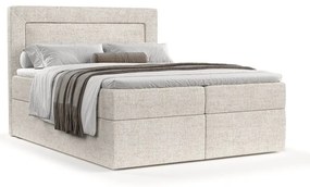 Letto boxspring crema con contenitore 180x200 cm Imagine - Maison de Rêve
