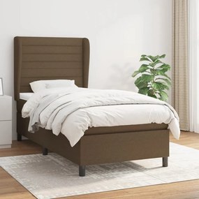 Giroletto A Molle Con Materasso Marrone Scuro 80x200 Cm Tessuto /