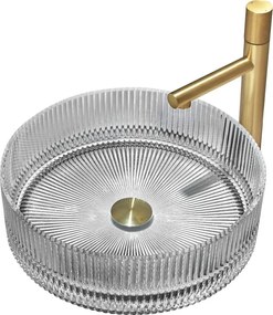 Mexen Eiva lavabo in vetro da appoggio 39 x 39 cm, grigio - 24163966