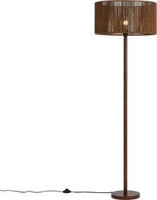 Lampada da terra in legno di noce con paralume in corda di carta marrone 50/50/25 - Mels