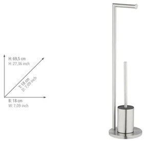 WENKO 25676100 - Set WC FERLA 18x69,5 cm acciaio inossidabile/satinato