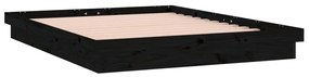 Giroletto con led nero 150x200 cm king size legno massello