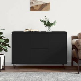 Credenza Nera 104x35x70 Cm İn Legno Multistrato /