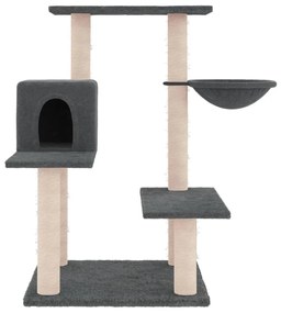 Albero per gatti con tiragraffi in sisal grigio scuro 82,5 cm