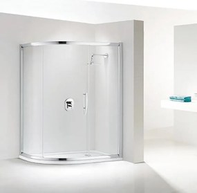 Box doccia con ingresso angolare scorrevole Namara quadrante L 120 x L 80 x H 195 cm in vetro, sp. 8 mm vetro senza finitura / trasparente cromo