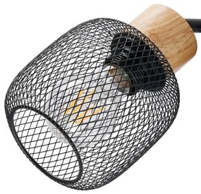 Brilagi - Lampada da terra BASKLITE 3xE27/15W/230V legno di hevea/nera