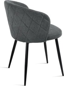 Sedia imbottita in tessuto Grigio Scuro e sruttura in metallo RUMBLE 2 sedie