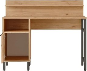 Scrivania Moderna 120 Cm Con Piedini In Ferro e Vano Contenitore Rafia Ocean