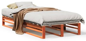 Letto Senza Materasso Marrone Cera 90x200 Cm Legno Di Pino /