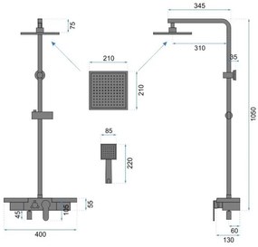 REA-P0636 - Set doccia BRAVO nero opaco
