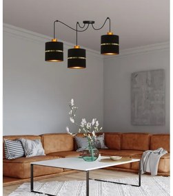 Lampadario a sospensione con filo ASSAM 3xE27/60W/230V nero