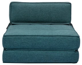 Poltrona letto 1 posto in tessuto blu anatra KATY